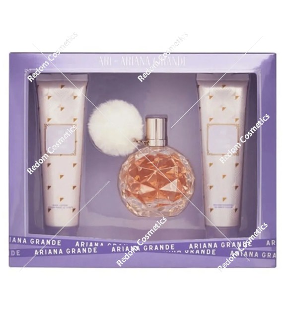 Ariana Grande Ari woda perfumowana dla kobiet 100 ml + balsam do ciała 100 ml + żel pod prysznic 100 ml