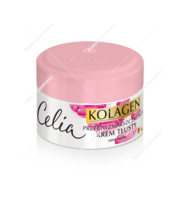 Celia kolagen krem tłusty przeciwzmarszczkowy witaminy A i E cera sucha 50 ml