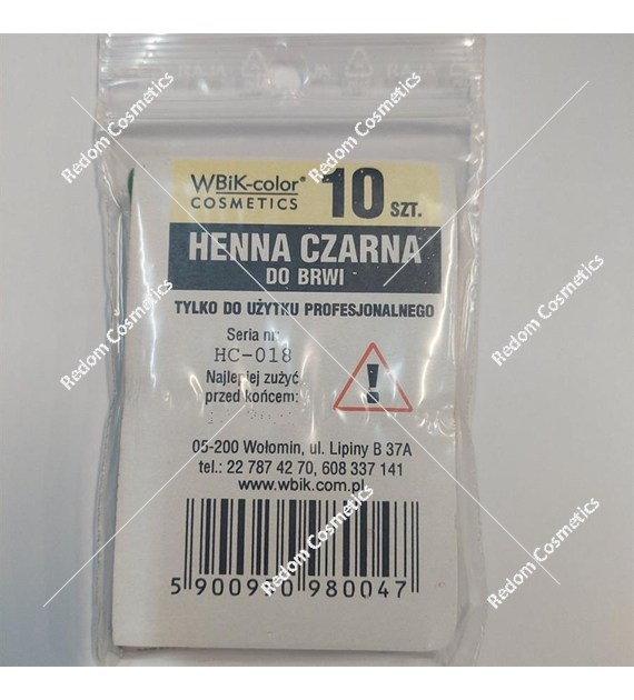 WBiK henna do brwi czarna 10 sztuk