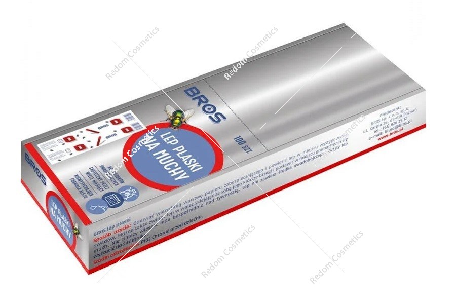 Bros lep na muchy płaski 100 sztuk
