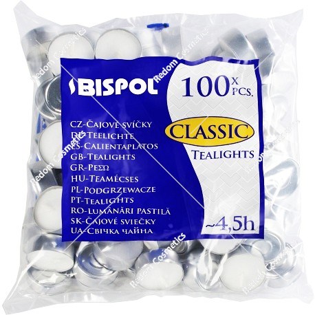 Podgrzewacze tealight 4,5h 100 sztuk w folii