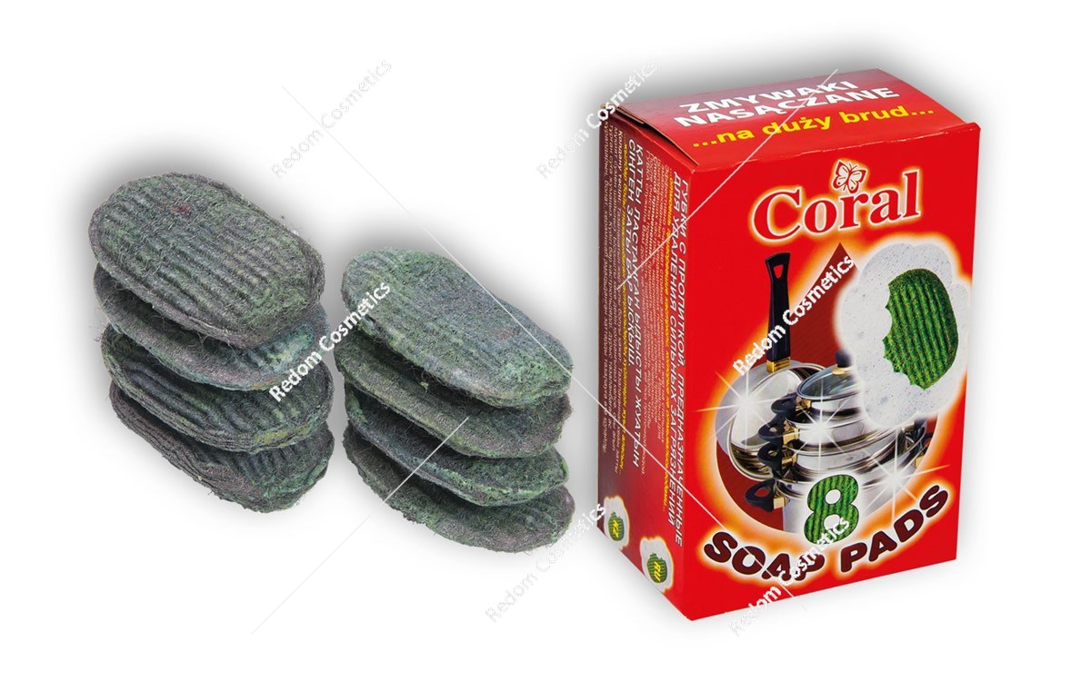 Coral soap pads zmywak nasączany 8szt